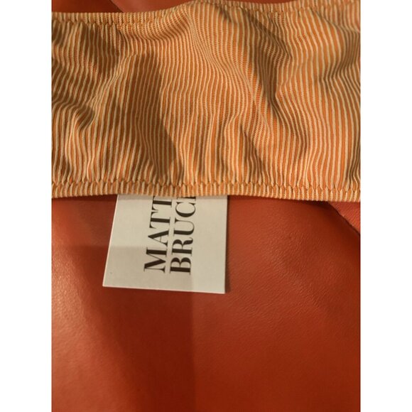 MATTHEW BRUCH Daria High Waist Bikini Top in Orange & Oatmeal Rib - Picture 6 of 7